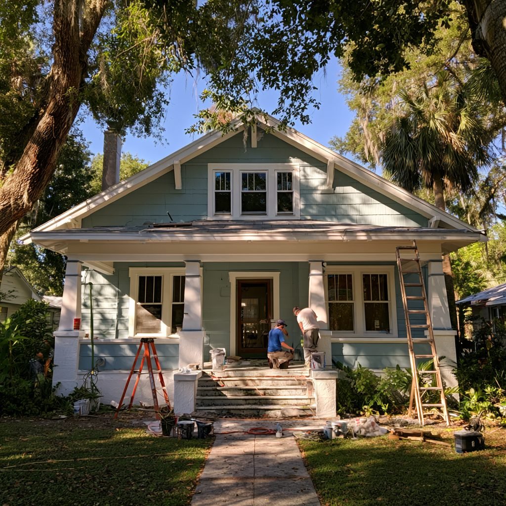 Exterior painting project in Winter Haven, Florida: Cypress Gardens two-story